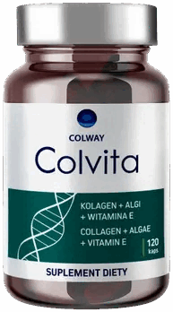 Colvita 120 kapsulek - suplement z liofilizowanym kolagenem rybim, algami morskimi i witaminą E do wspierania elastyczności skóry